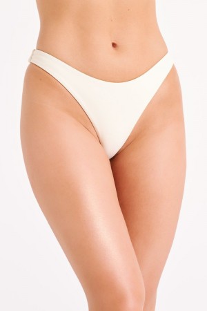 Women's Meshki Bambi Recycled Cheeky Cut Bikini Bottoms Bikinis White USA | J6S-7158