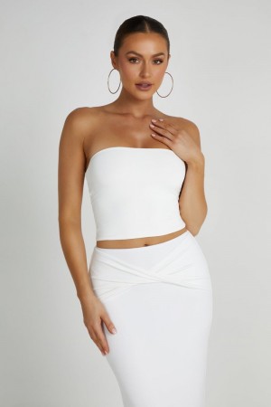 Women's Meshki Dakota Tube Tops White USA | O4I-1125