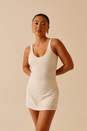 Women's Meshki Nadine Yoga Tops White USA | A5N-5450