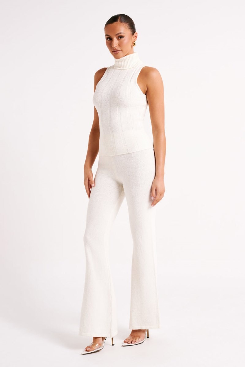 Women's Meshki Angelina Ribbed Turtleneck Jumper White USA | Y5Z-8554