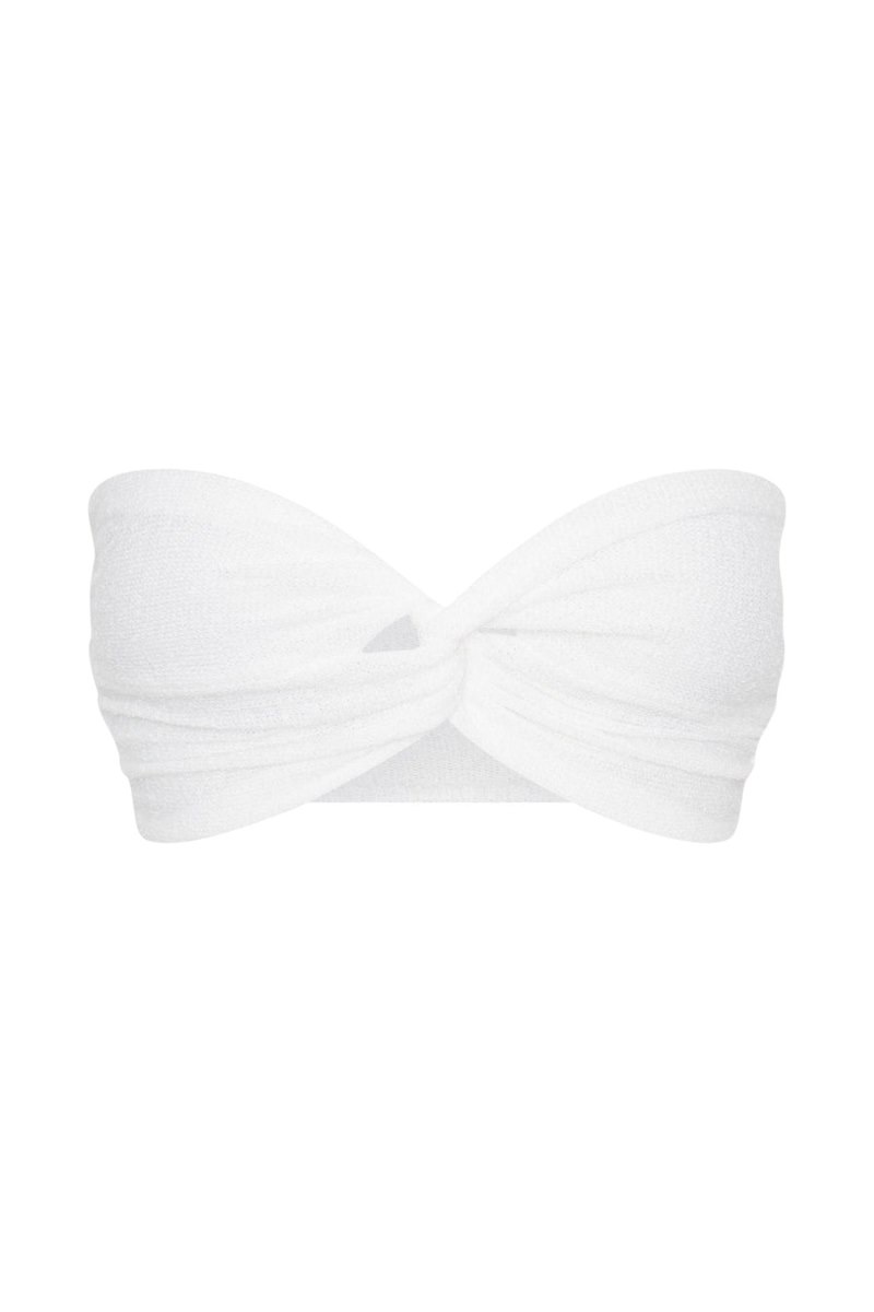 Women's Meshki Estere Towelling Bandeau Tops White USA | H6Q-4555