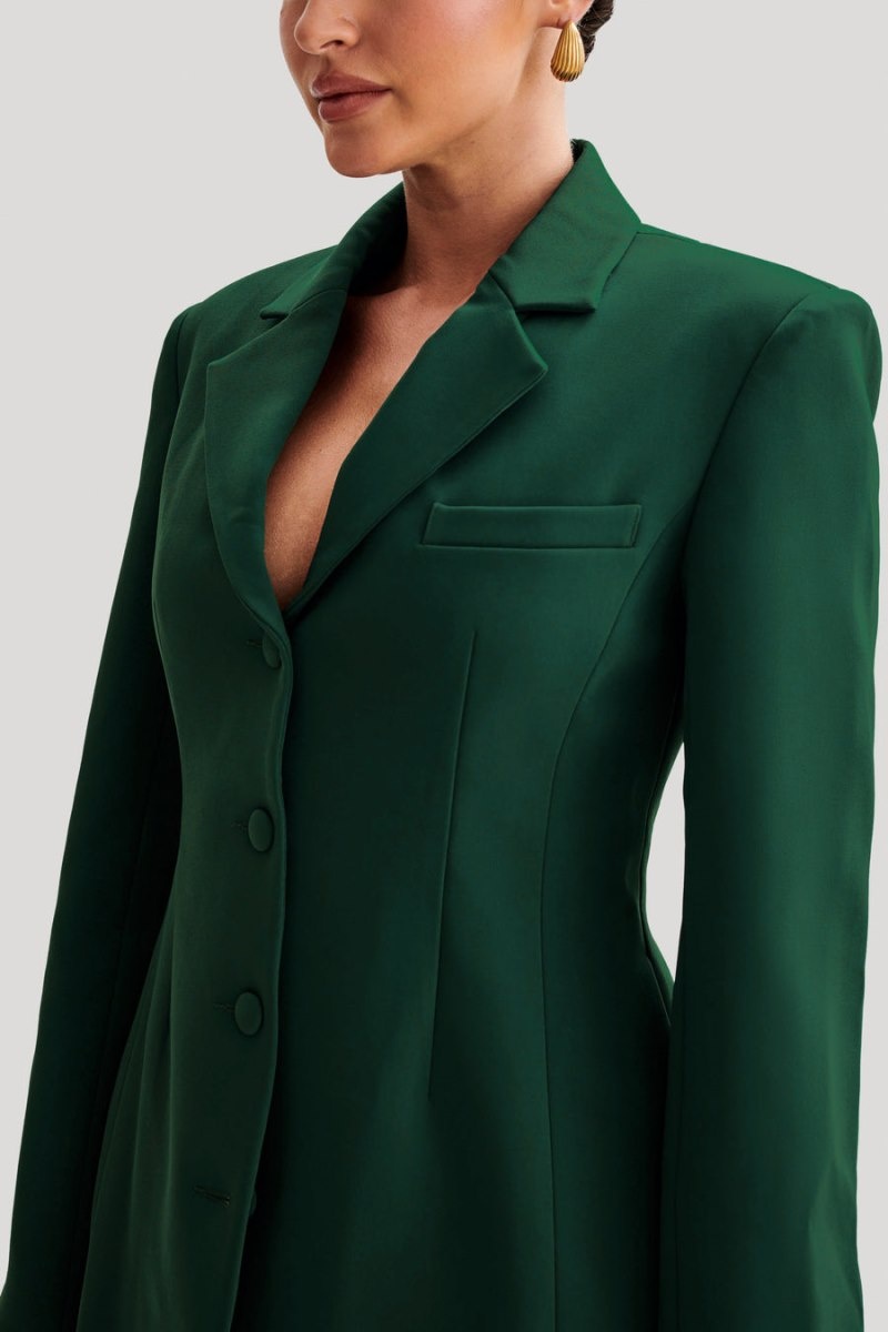 Women's Meshki Greer Hourglass Suiting Blazers Green USA | C9M-7303