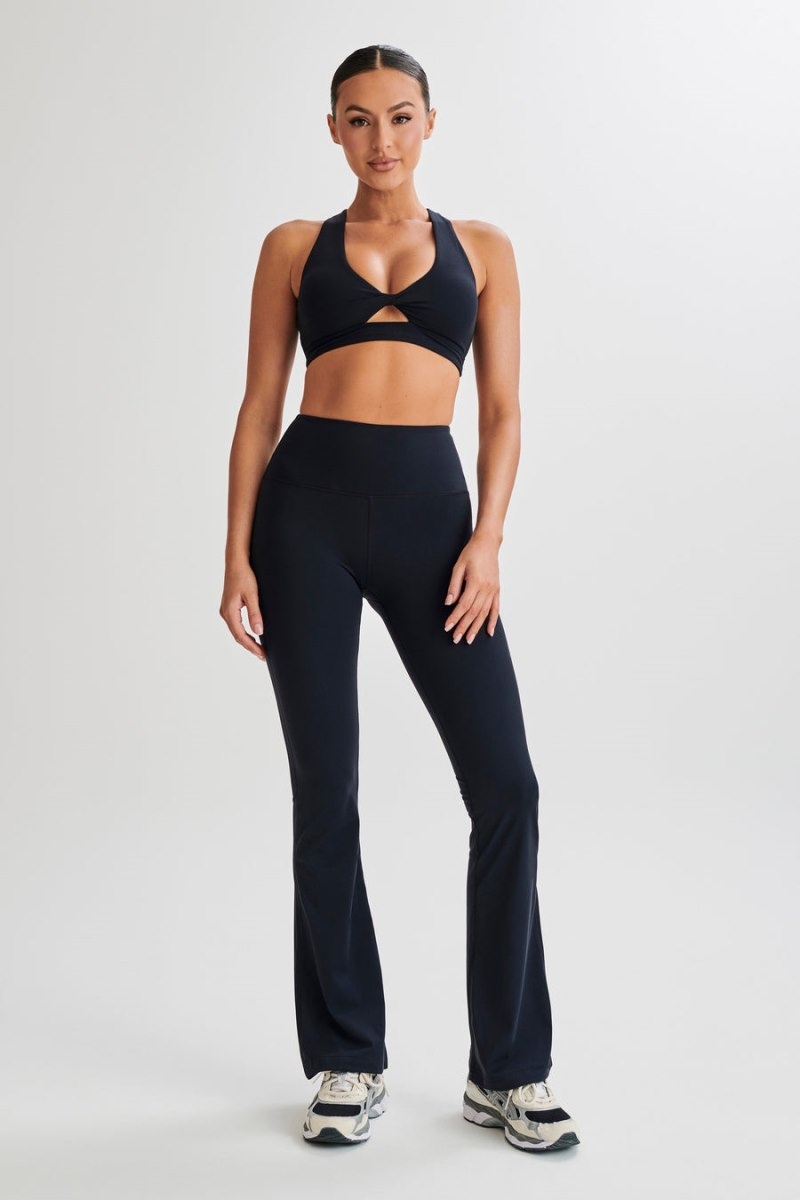 Women's Meshki Jackie Twist Crop Tops Black USA | I3J-2040