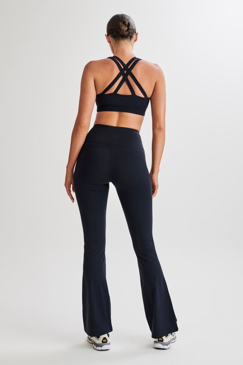 Women's Meshki Jackie Twist Crop Tops Black USA | I3J-2040