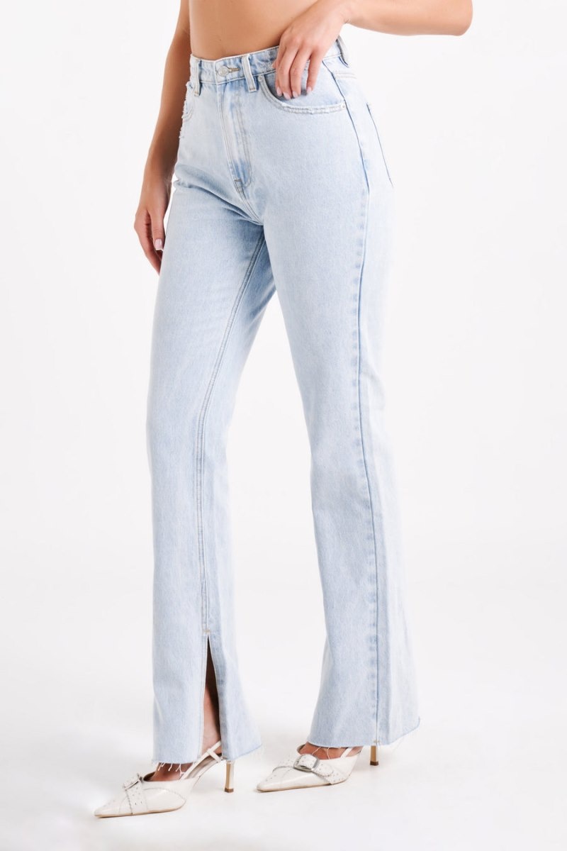 Women's Meshki Lauren Straight Leg Jeans Light Blue USA | J8X-2041