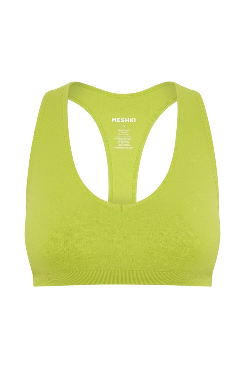 Women's Meshki Quinn Halter Longline Tops Light Green USA | V7Z-2631