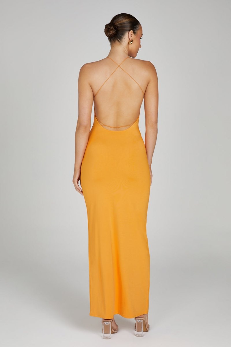 Women's Meshki Sinead Twist Maxi Dress Orange USA | Y1S-7891