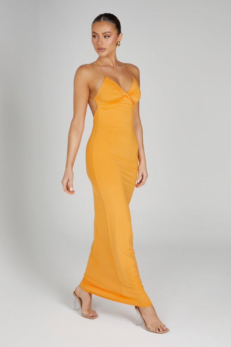 Women's Meshki Sinead Twist Maxi Dress Orange USA | Y1S-7891