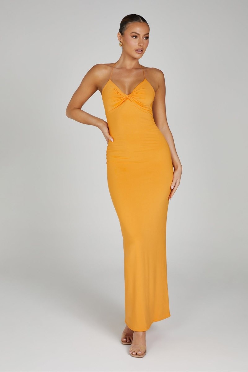 Women\'s Meshki Sinead Twist Maxi Dress Orange USA | Y1S-7891